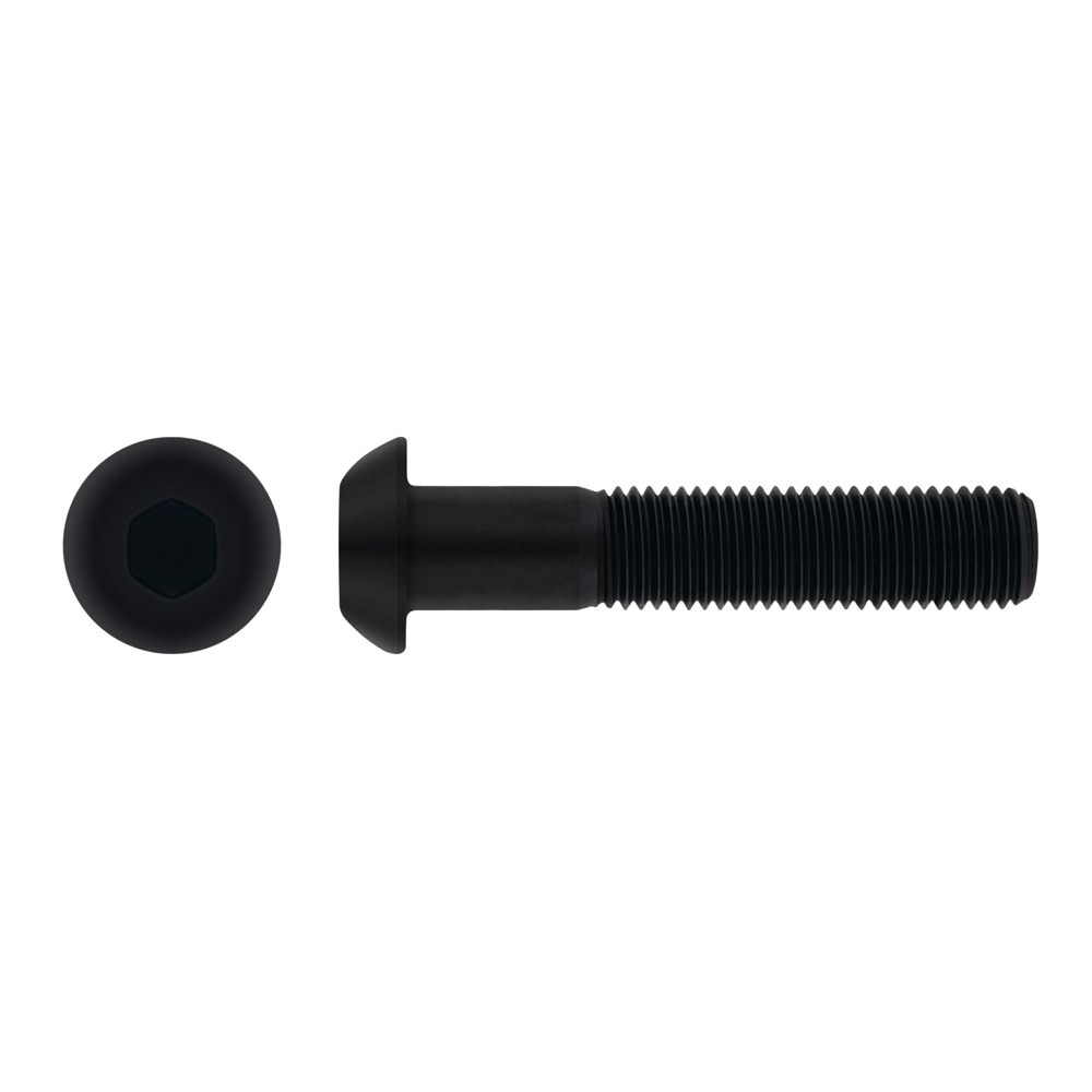 ISO 7380-1 10.9 BL ~ ISO 7380, Tornillo allen de cabeza redonda en acabado negro y calidad 10.9